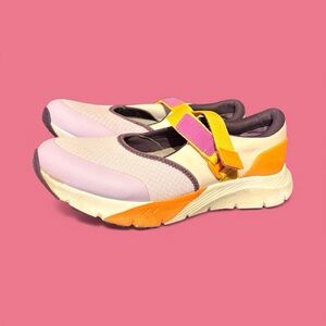 Alegria Women's Athletic Shoes in Cream, Pink, and Yellow